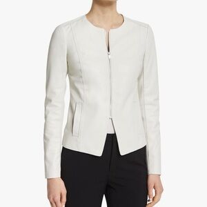 Vince Lamb Leather Bone Color Lightweight Jacket Size 2